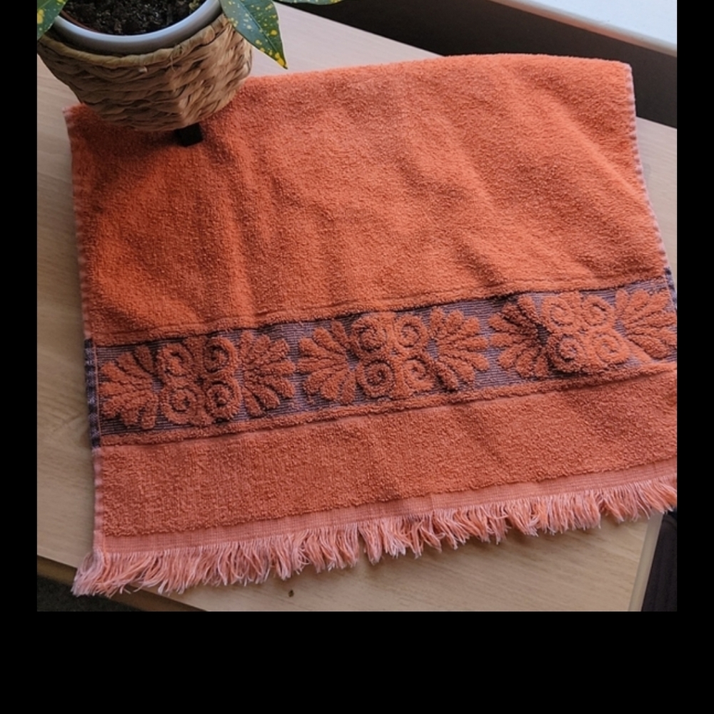 Orange hand towel